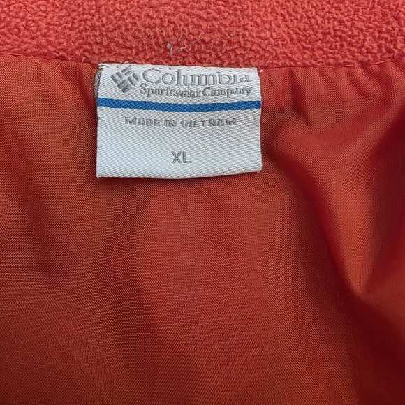 Columbia Burnt Orange Zip-Up Quilted Fleece Vest Size XL Nylon Poly Blend - Picture 7 of 7